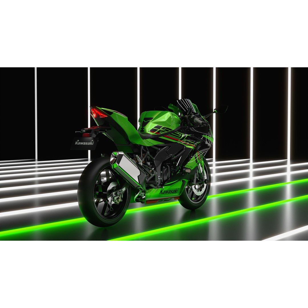 Kawasaki Ninja ZX 25 400 RR 3D Model – High Poly Motorcycle Asset, FBX - View 24