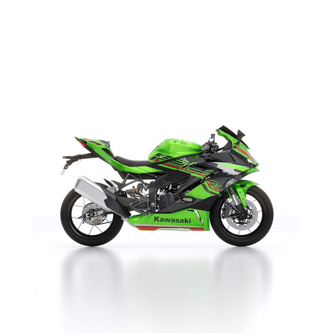 Kawasaki Ninja ZX 25 400 RR 3D Model – High Poly Motorcycle Asset, FBX - View 9
