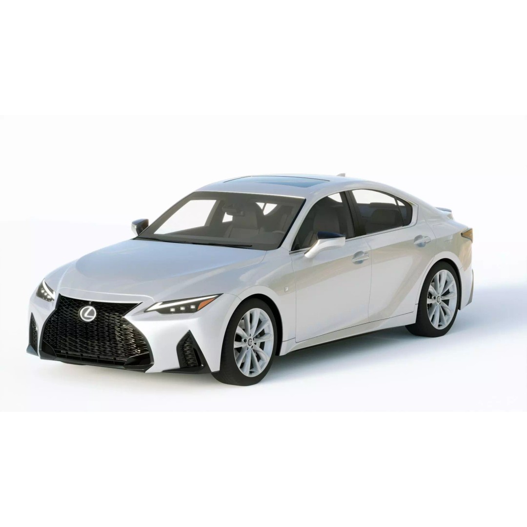 Lexus IS F Sport 2021 3D Model – High Poly Vehicle with Textures, FBX - View 3