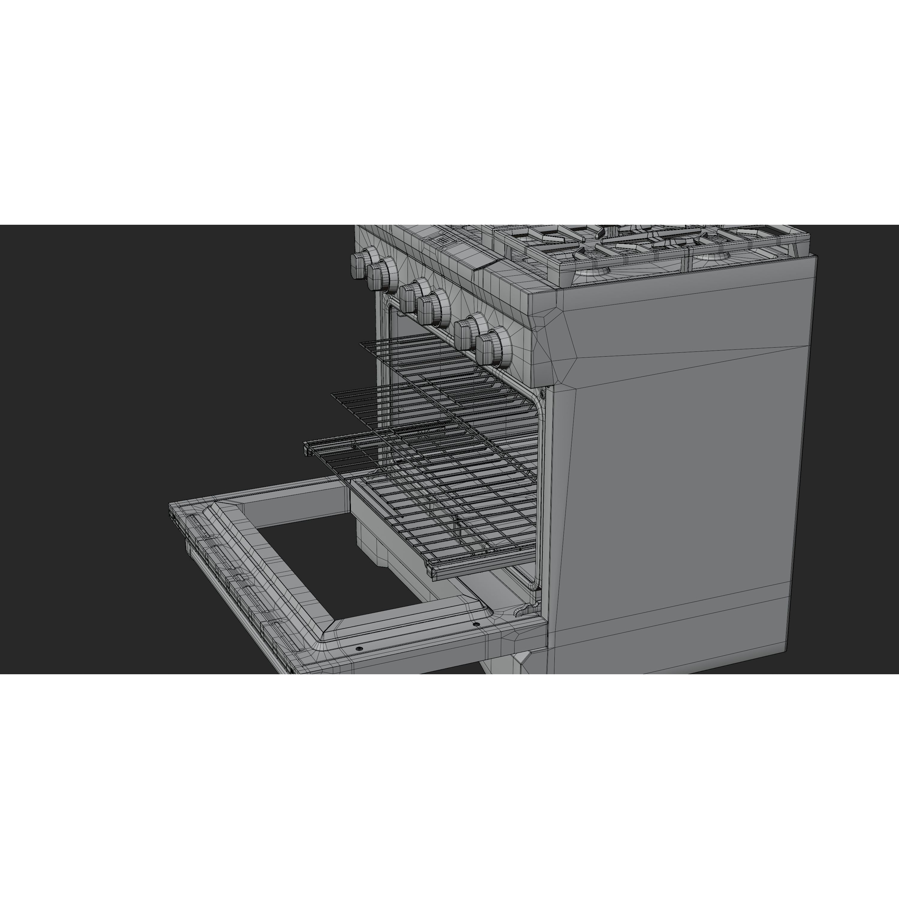 Gas Range 01 - Game-Ready 3D Model - View 10
