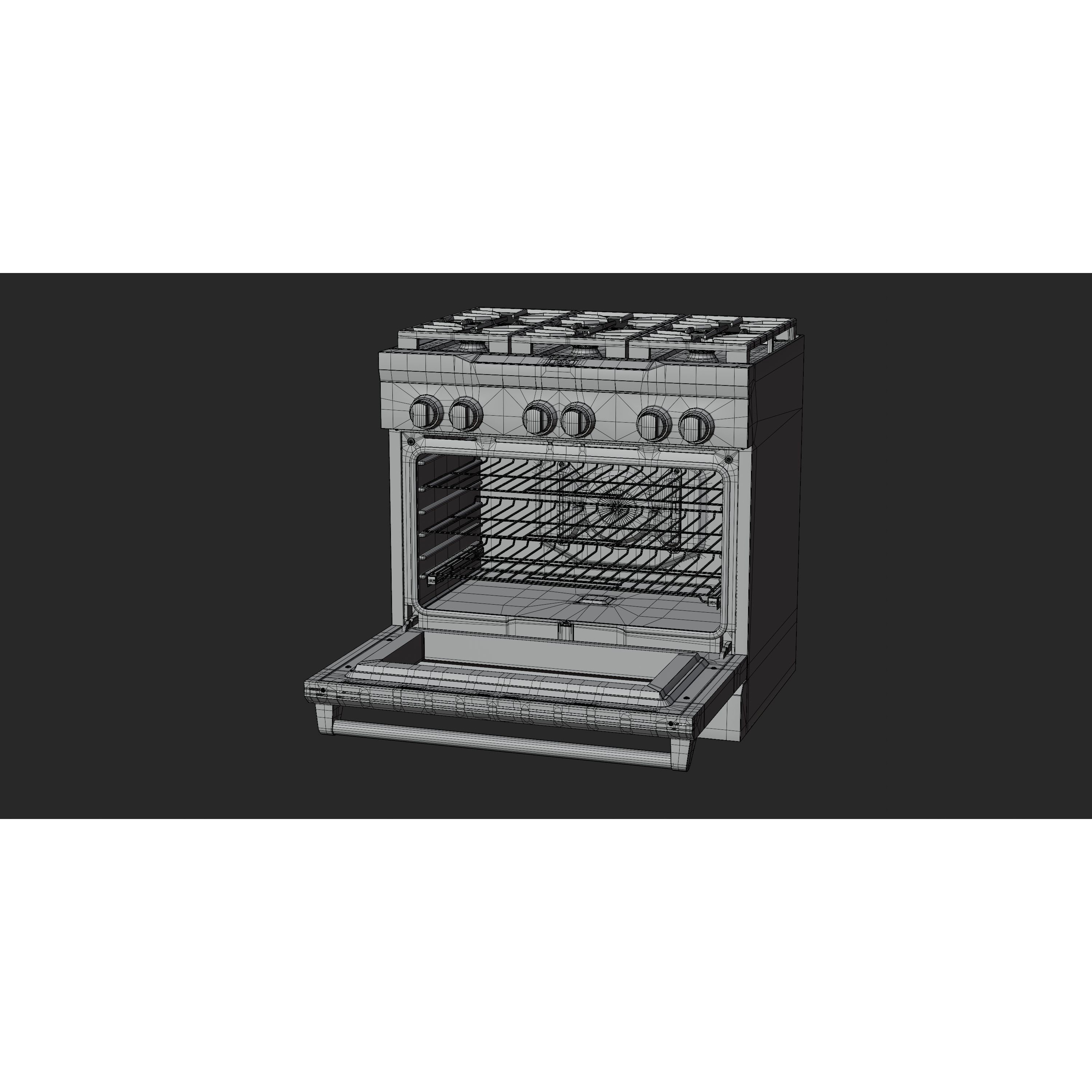 Gas Range 01 - Game-Ready 3D Model - View 8