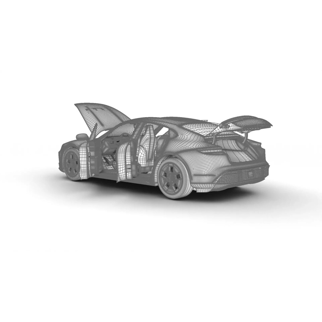 Porsche Taycan 2025 3D Model – High Poly Rigged Car Asset, FBX, OBJ - View 29