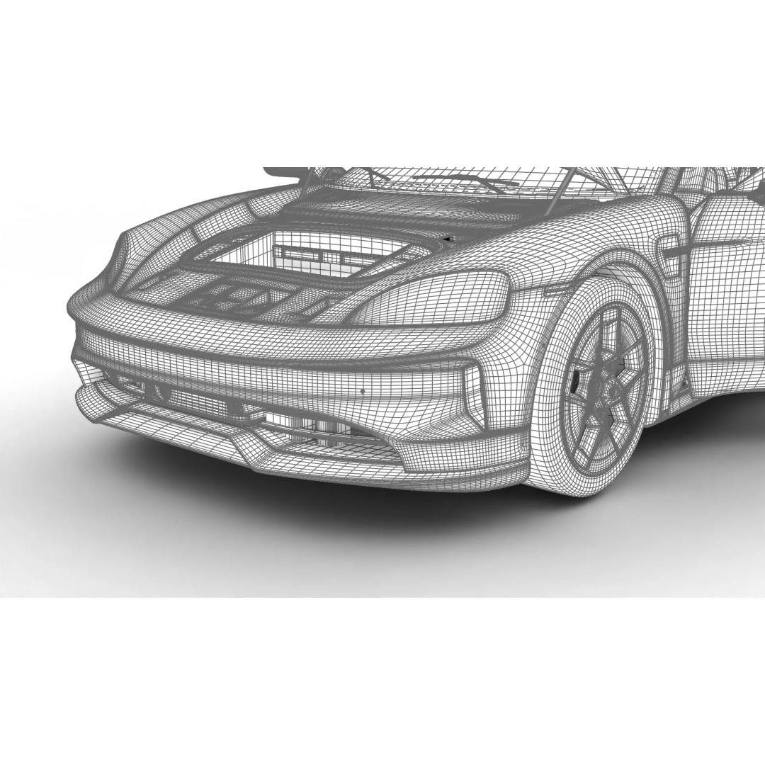 Porsche Taycan 2025 3D Model – High Poly Rigged Car Asset, FBX, OBJ - View 30