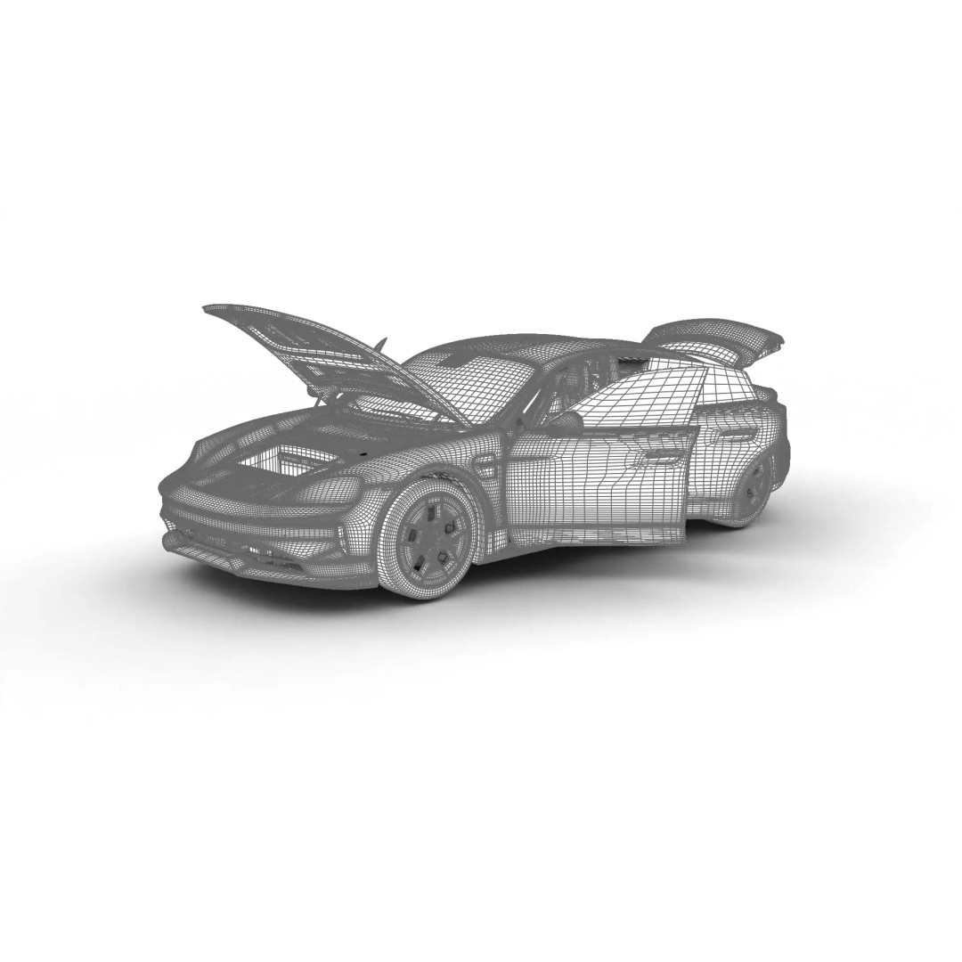 Porsche Taycan 2025 3D Model – High Poly Rigged Car Asset, FBX, OBJ - View 32