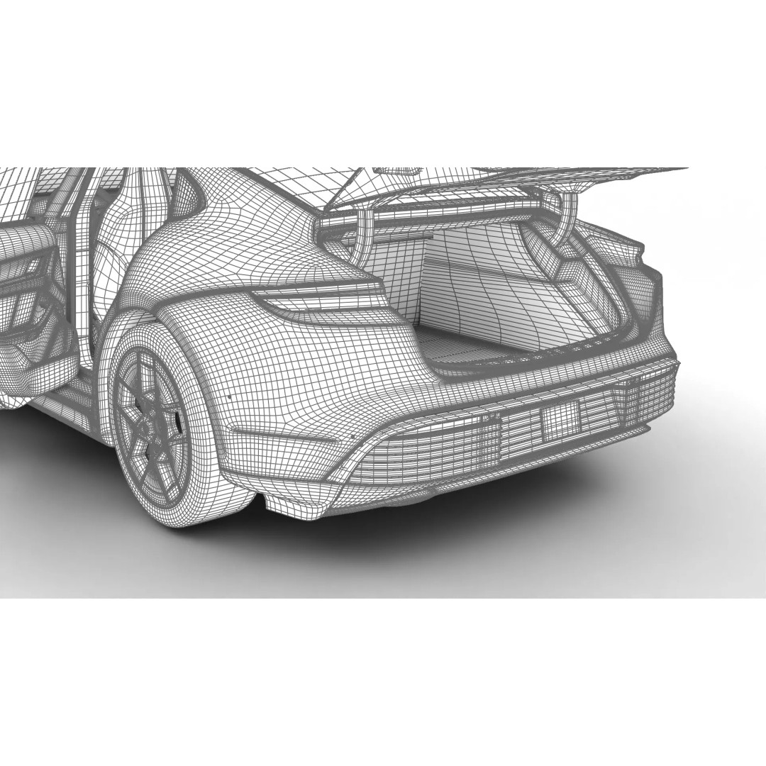 Porsche Taycan 2025 3D Model – High Poly Rigged Car Asset, FBX, OBJ - View 34
