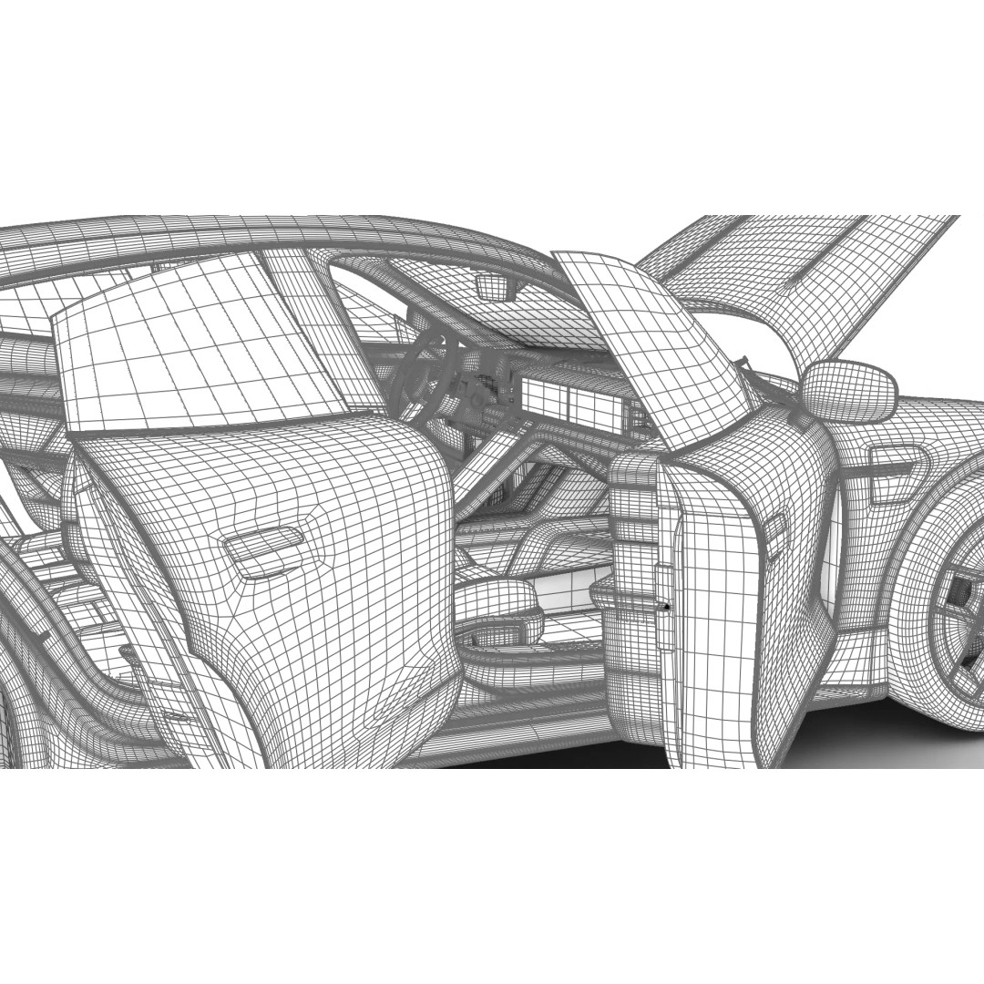 Porsche Taycan 2025 3D Model – High Poly Rigged Car Asset, FBX, OBJ - View 43