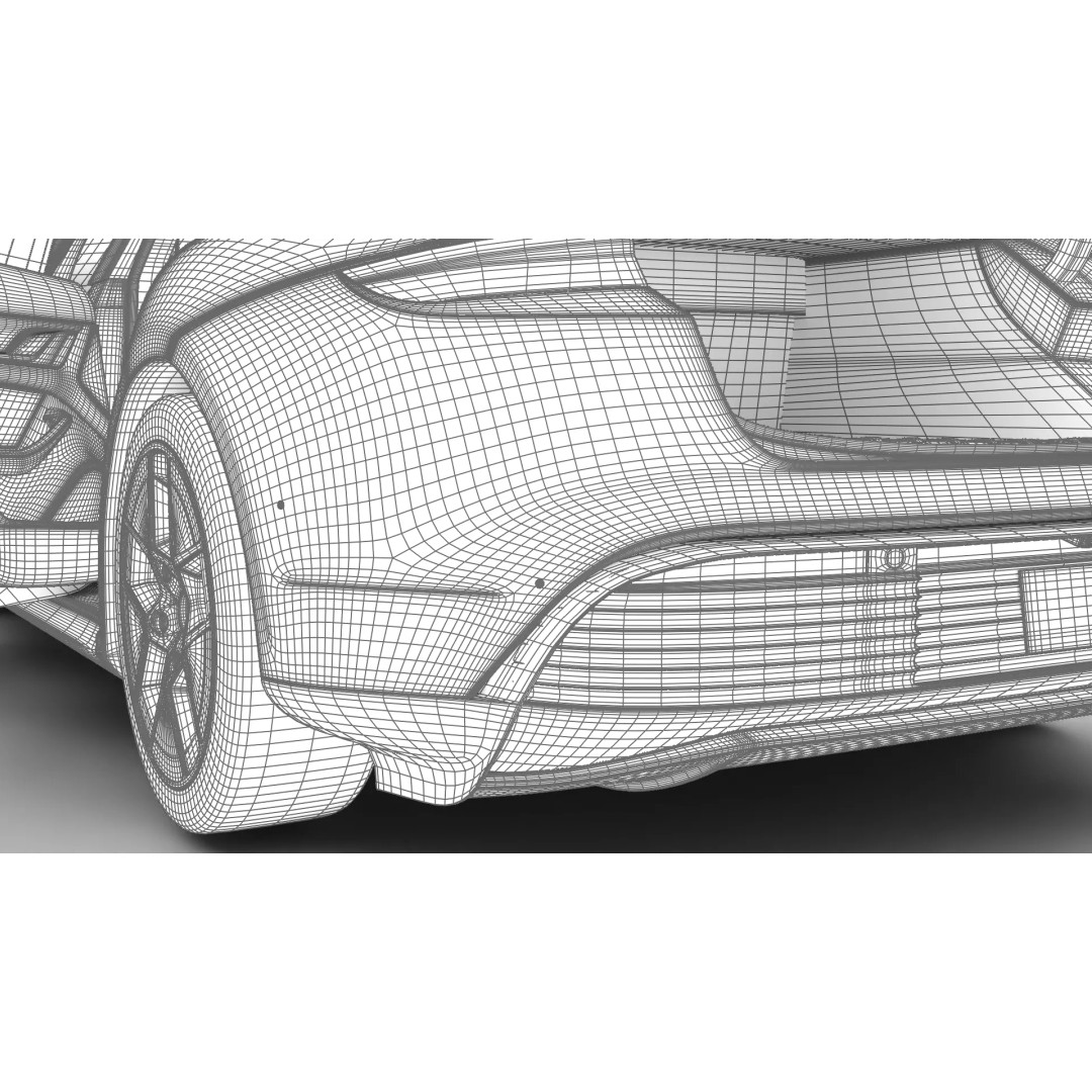Porsche Taycan 2025 3D Model – High Poly Rigged Car Asset, FBX, OBJ - View 44