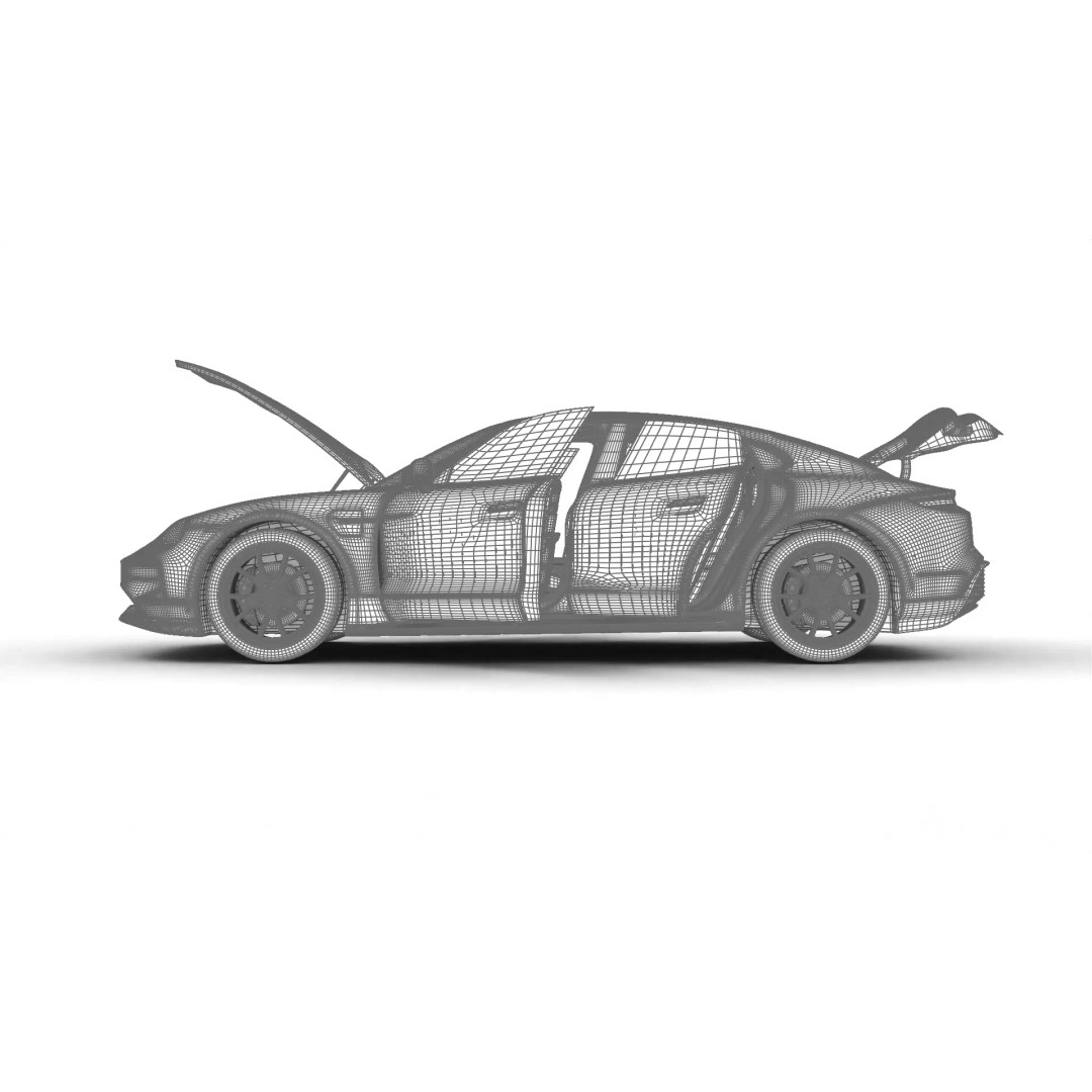 Porsche Taycan 4 2025 3D Model – High Poly Rigged Asset, FBX, Blender - View 32