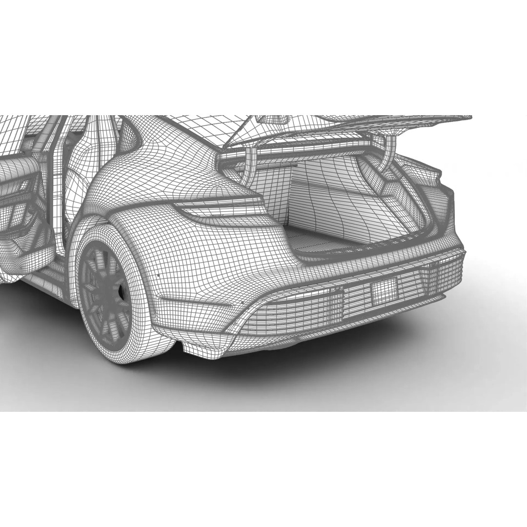 Porsche Taycan 4 2025 3D Model – High Poly Rigged Asset, FBX, Blender - View 37
