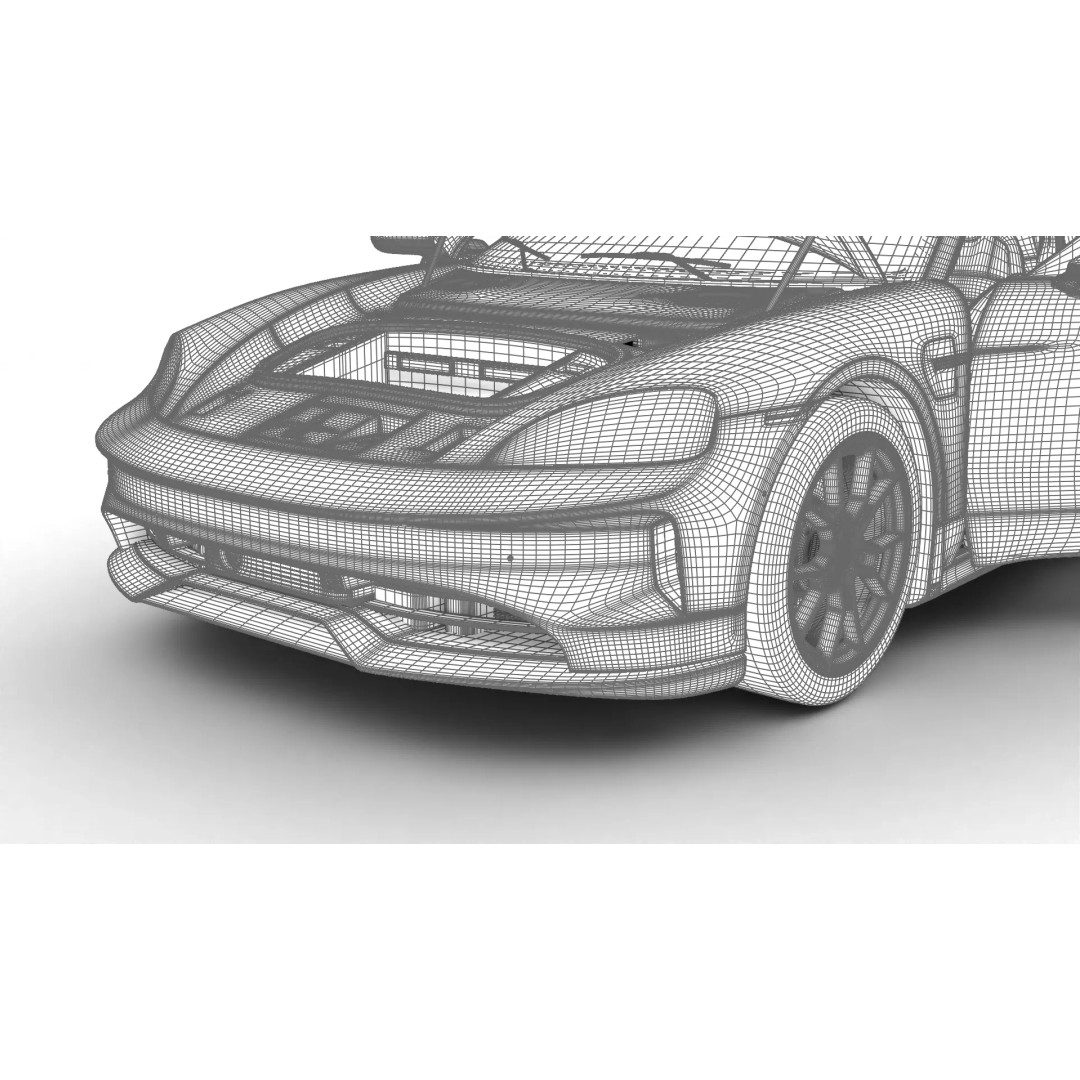 Porsche Taycan 4 2025 3D Model – High Poly Rigged Asset, FBX, Blender - View 38