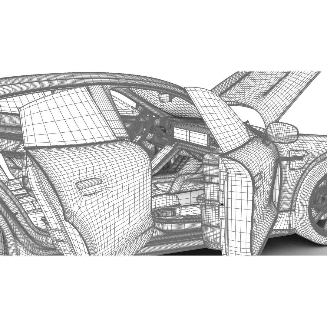 Porsche Taycan 4 2025 3D Model – High Poly Rigged Asset, FBX, Blender - View 40