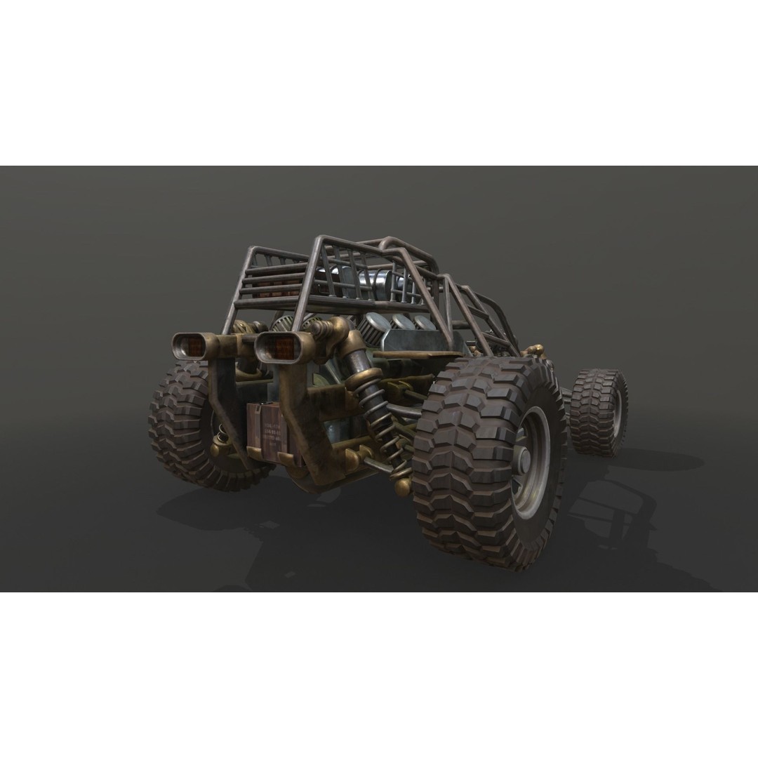 Dune Hopper Car 3D Model – Low Poly Racing Vehicle, PBR Textures