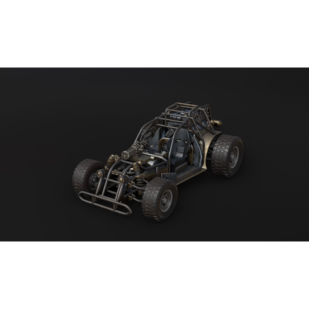 Dune Hopper Car 3D Model – Low Poly Racing Vehicle, PBR Textures - View 10