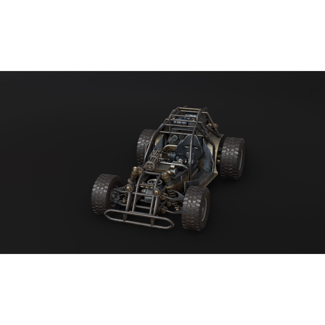 Dune Hopper Car 3D Model – Low Poly Racing Vehicle, PBR Textures - View 11