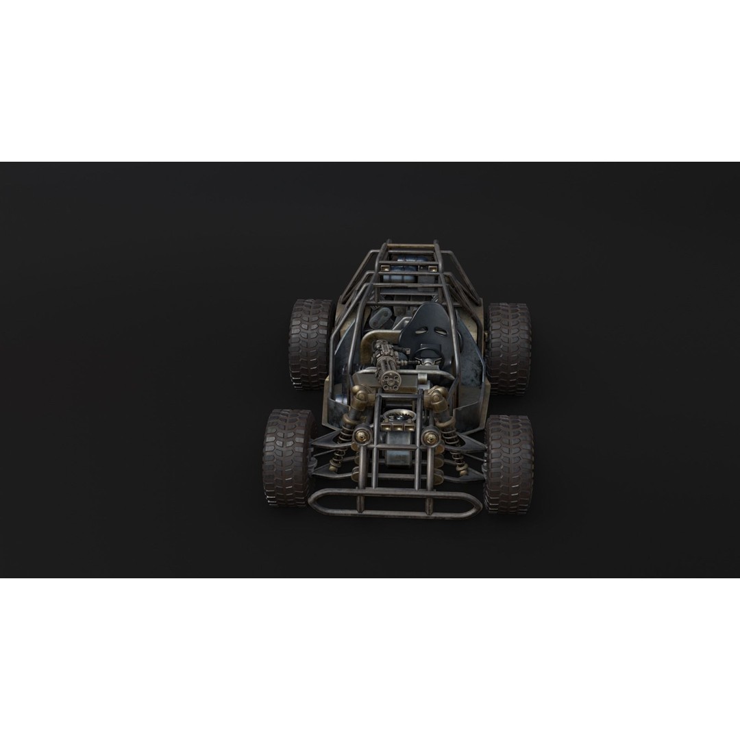 Dune Hopper Car 3D Model – Low Poly Racing Vehicle, PBR Textures - View 12