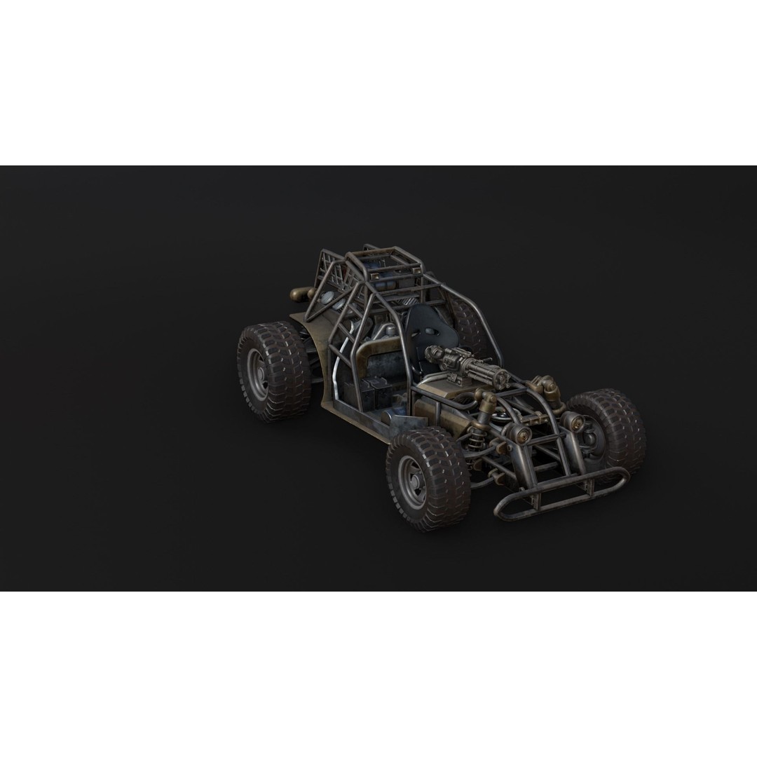 Dune Hopper Car 3D Model – Low Poly Racing Vehicle, PBR Textures - View 14