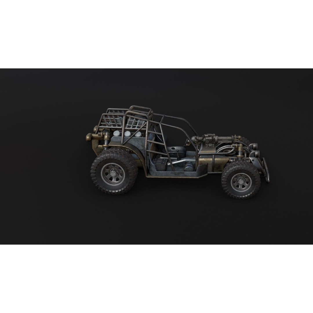Dune Hopper Car 3D Model – Low Poly Racing Vehicle, PBR Textures - View 17