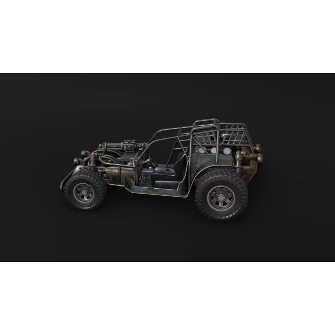 Dune Hopper Car 3D Model – Low Poly Racing Vehicle, PBR Textures - View 2