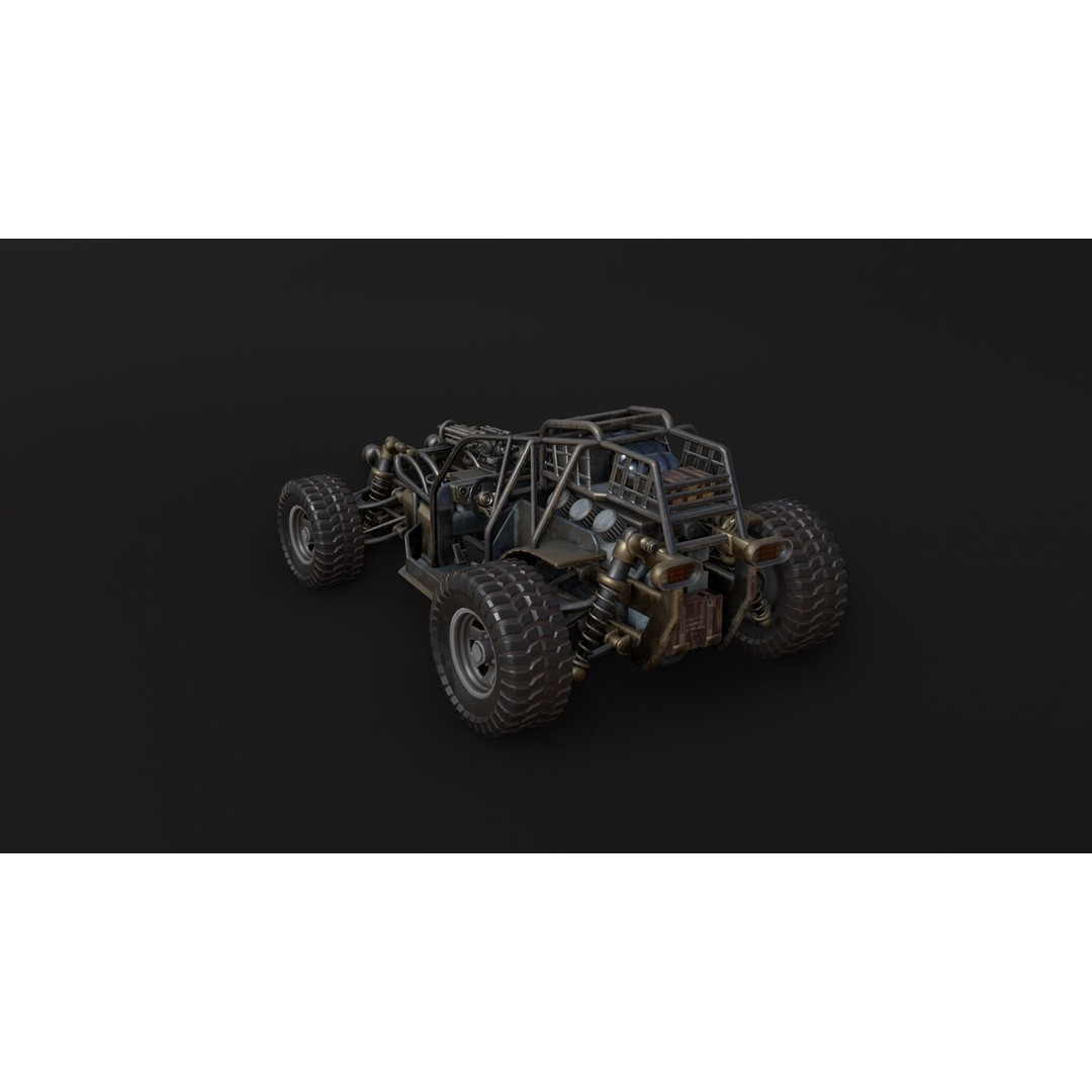 Dune Hopper Car 3D Model – Low Poly Racing Vehicle, PBR Textures - View 25