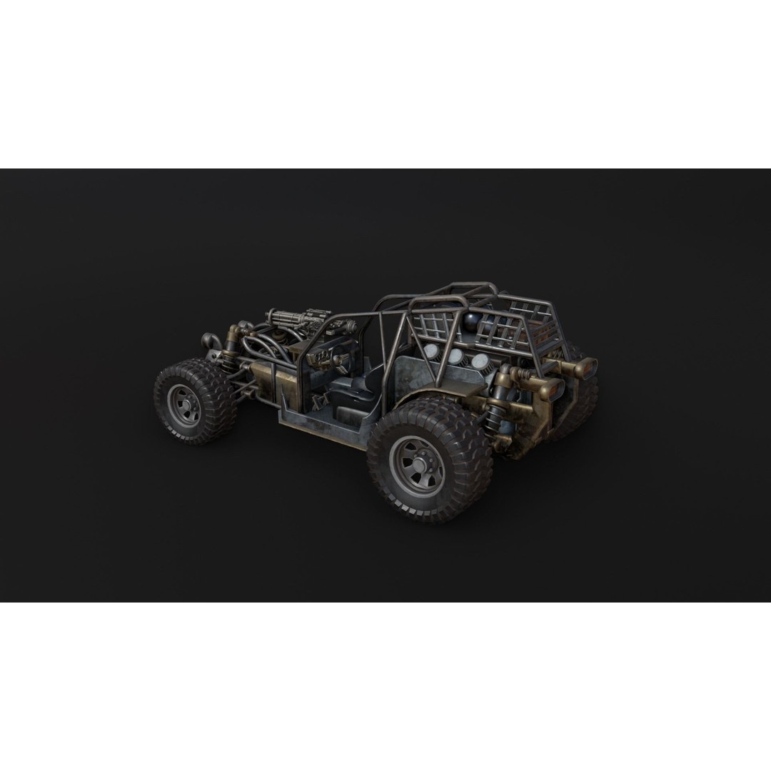 Dune Hopper Car 3D Model – Low Poly Racing Vehicle, PBR Textures - View 27