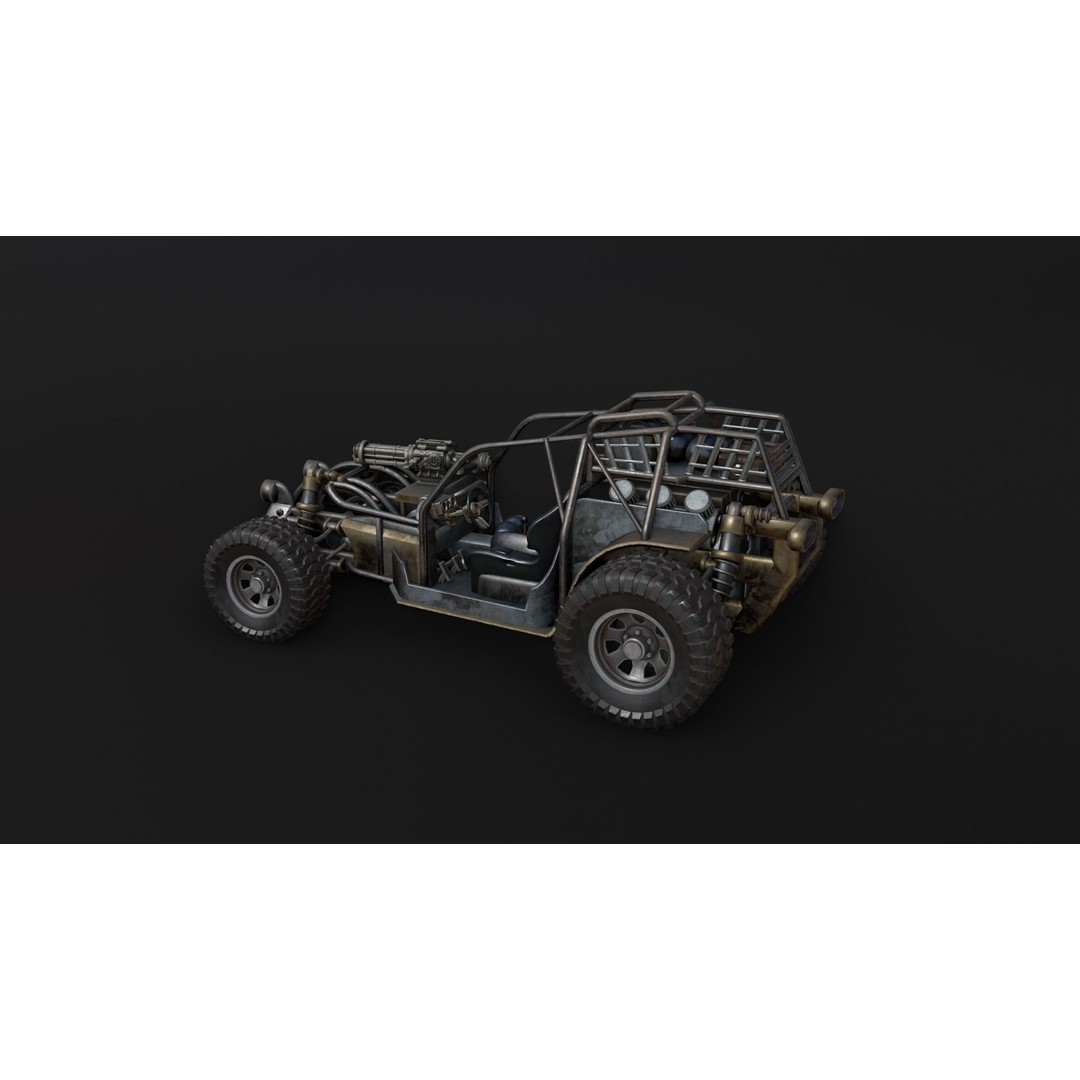 Dune Hopper Car 3D Model – Low Poly Racing Vehicle, PBR Textures - View 28