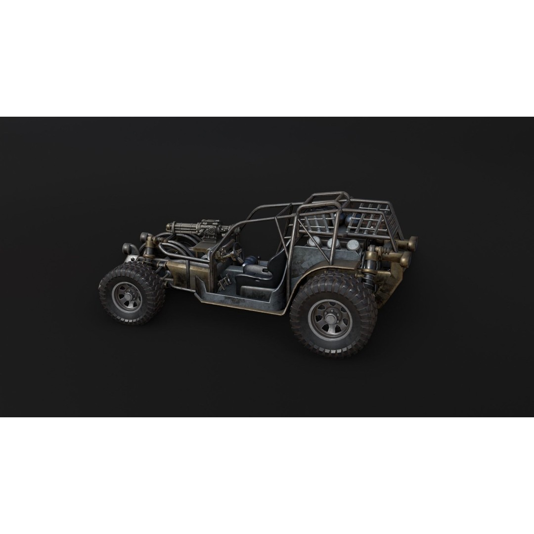 Dune Hopper Car 3D Model – Low Poly Racing Vehicle, PBR Textures - View 29