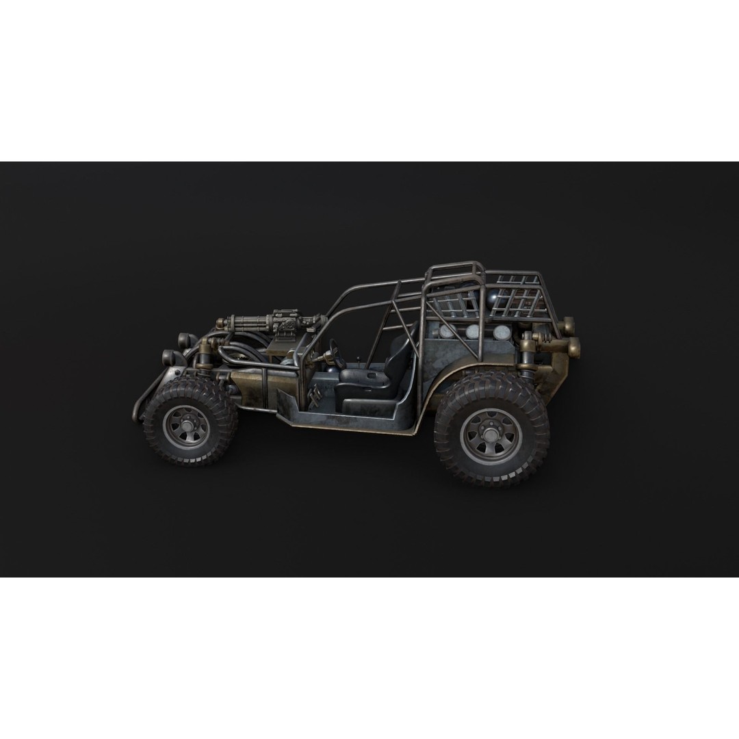 Dune Hopper Car 3D Model – Low Poly Racing Vehicle, PBR Textures - View 3