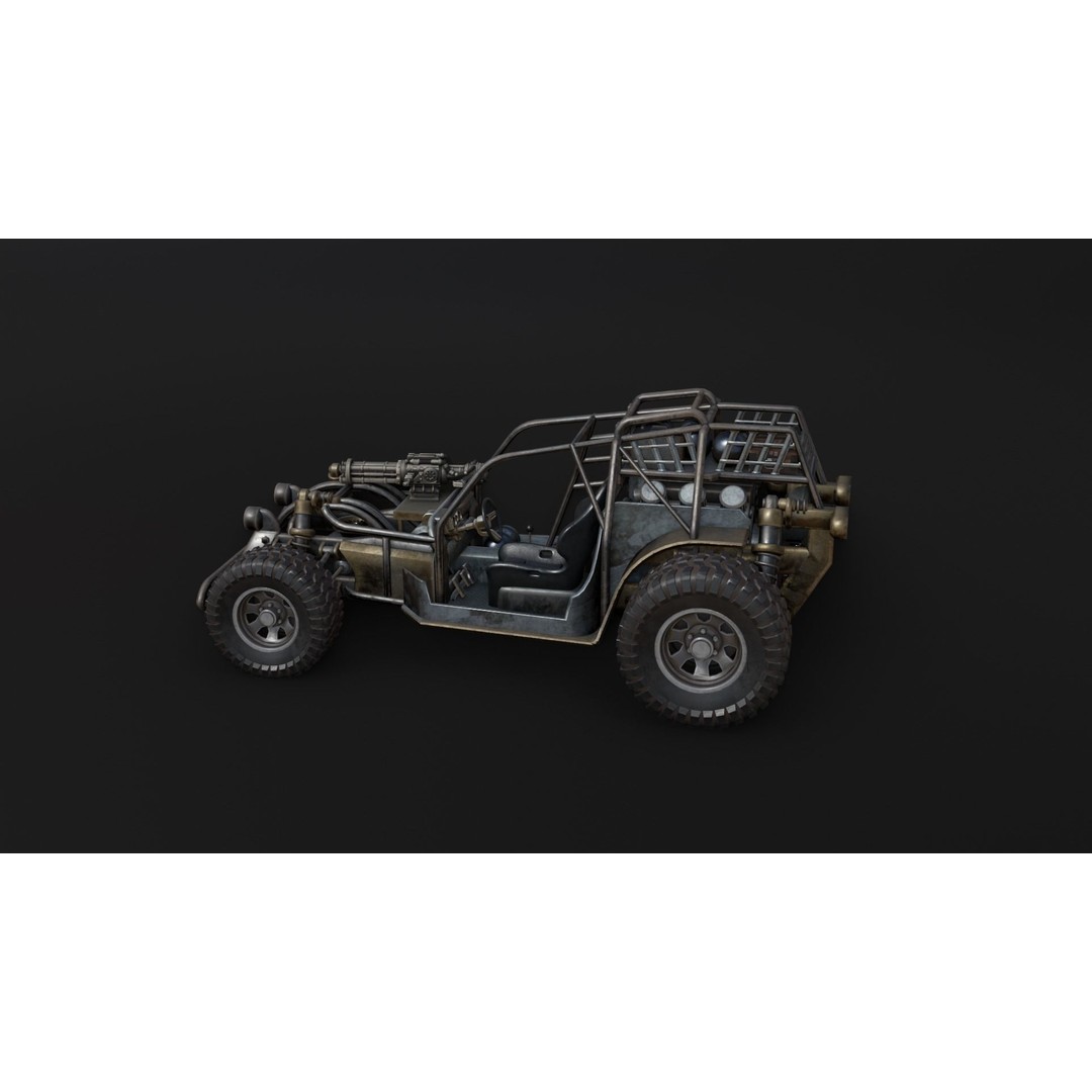 Dune Hopper Car 3D Model – Low Poly Racing Vehicle, PBR Textures - View 30