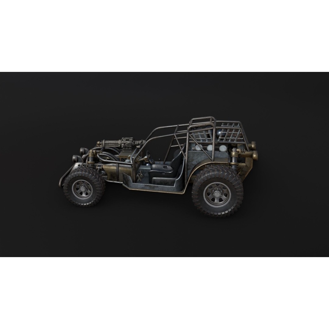Dune Hopper Car 3D Model – Low Poly Racing Vehicle, PBR Textures - View 32