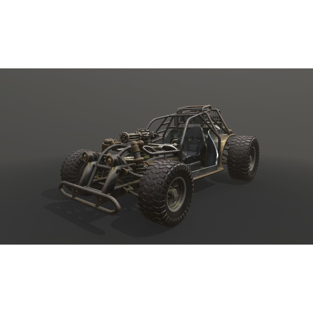 Dune Hopper Car 3D Model – Low Poly Racing Vehicle, PBR Textures - View 33