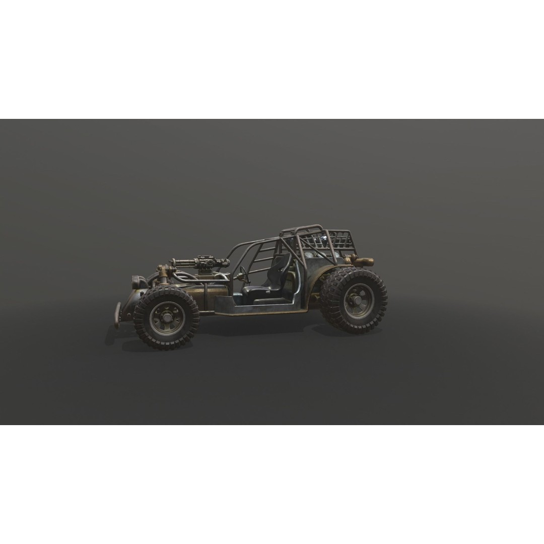 Dune Hopper Car 3D Model – Low Poly Racing Vehicle, PBR Textures - View 38
