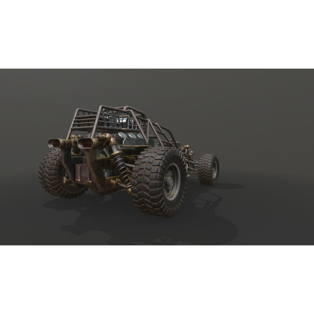 Dune Hopper Car 3D Model – Low Poly Racing Vehicle, PBR Textures - View 41