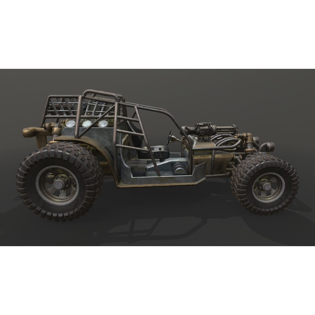 Dune Hopper Car 3D Model – Low Poly Racing Vehicle, PBR Textures - View 44