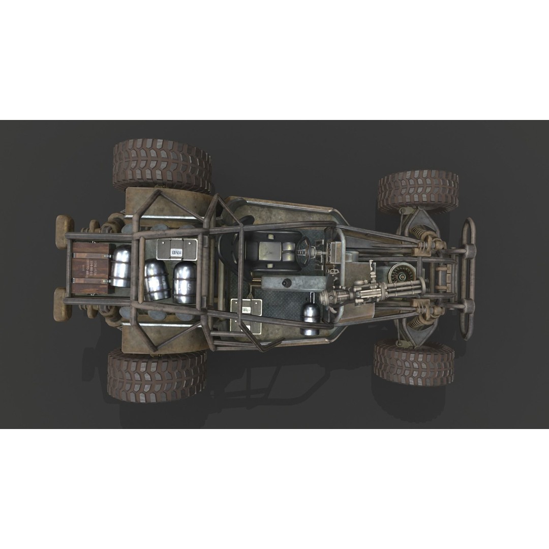 Dune Hopper Car 3D Model – Low Poly Racing Vehicle, PBR Textures - View 45