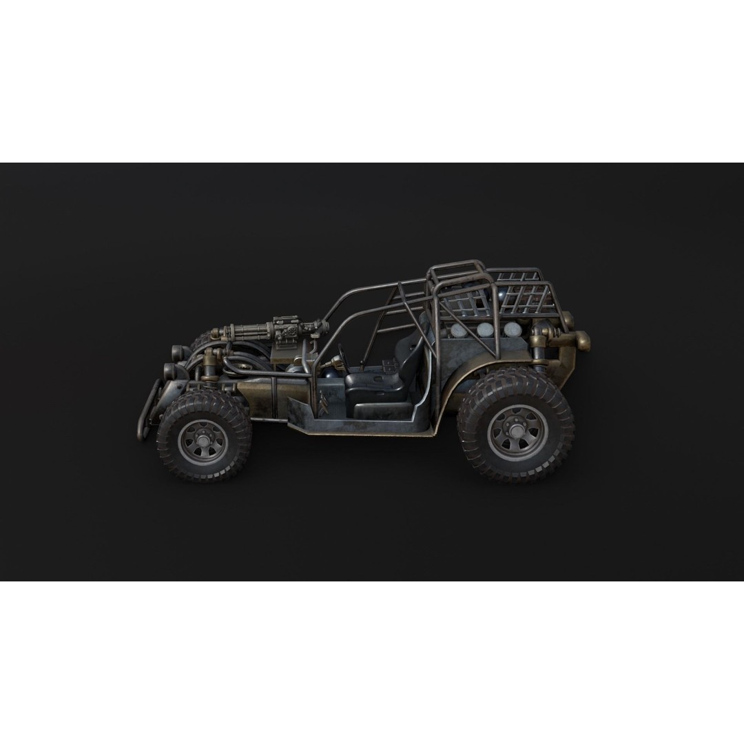 Dune Hopper Car 3D Model – Low Poly Racing Vehicle, PBR Textures - View 5