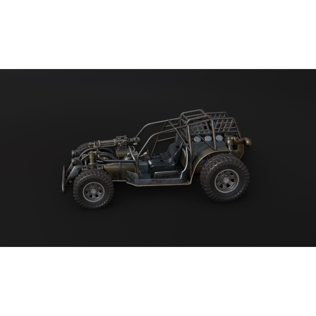 Dune Hopper Car 3D Model – Low Poly Racing Vehicle, PBR Textures - View 6