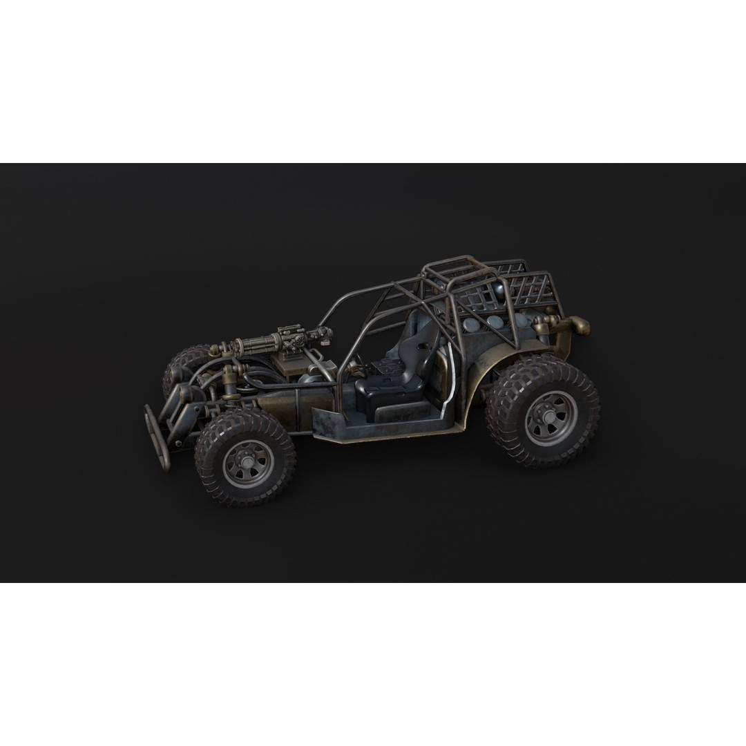 Dune Hopper Car 3D Model – Low Poly Racing Vehicle, PBR Textures - View 7