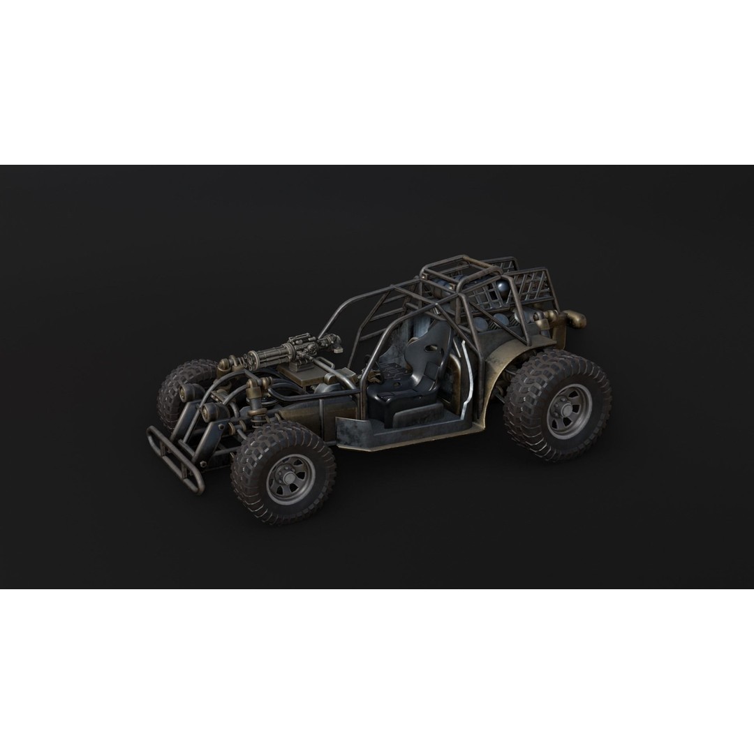 Dune Hopper Car 3D Model – Low Poly Racing Vehicle, PBR Textures - View 8