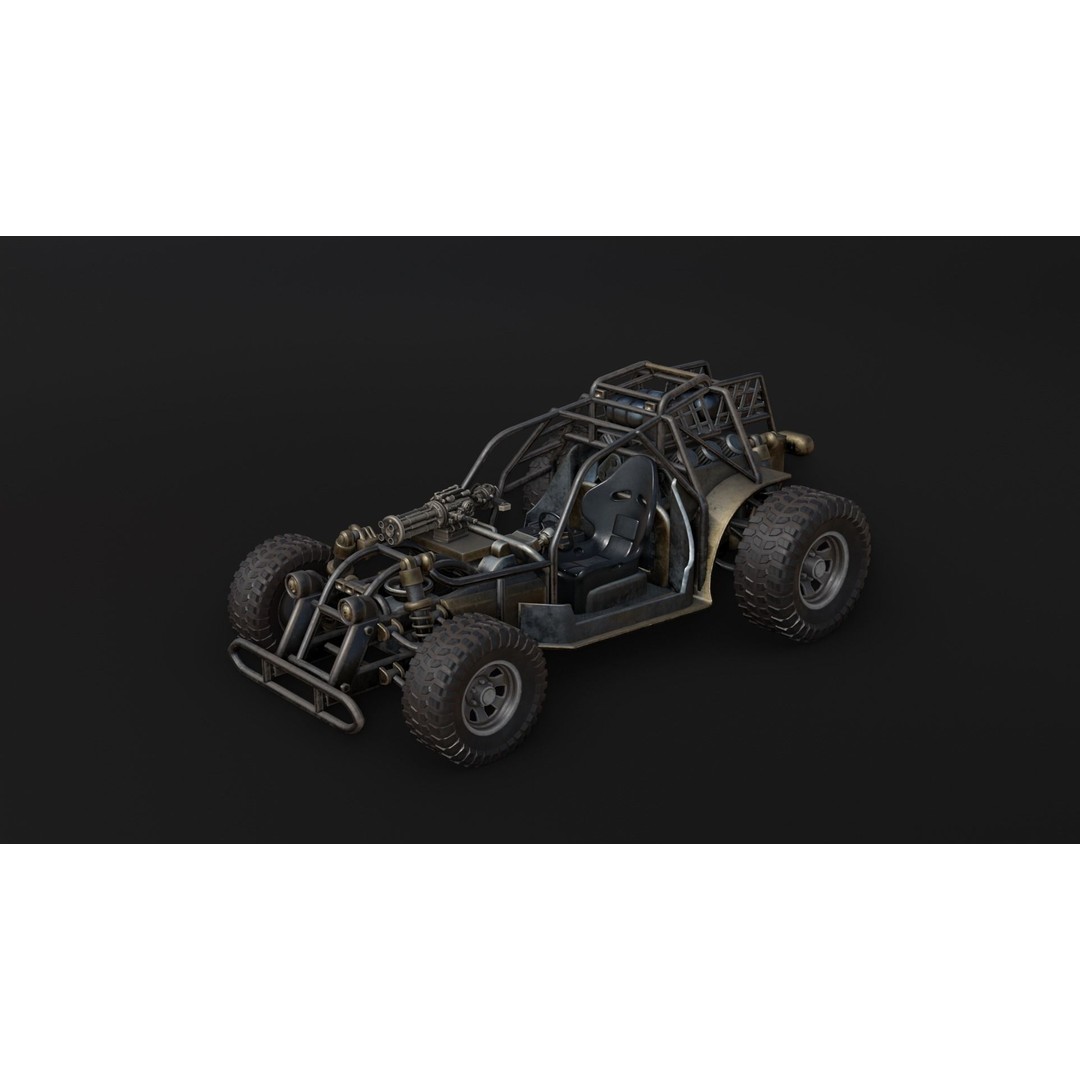 Dune Hopper Car 3D Model – Low Poly Racing Vehicle, PBR Textures - View 9