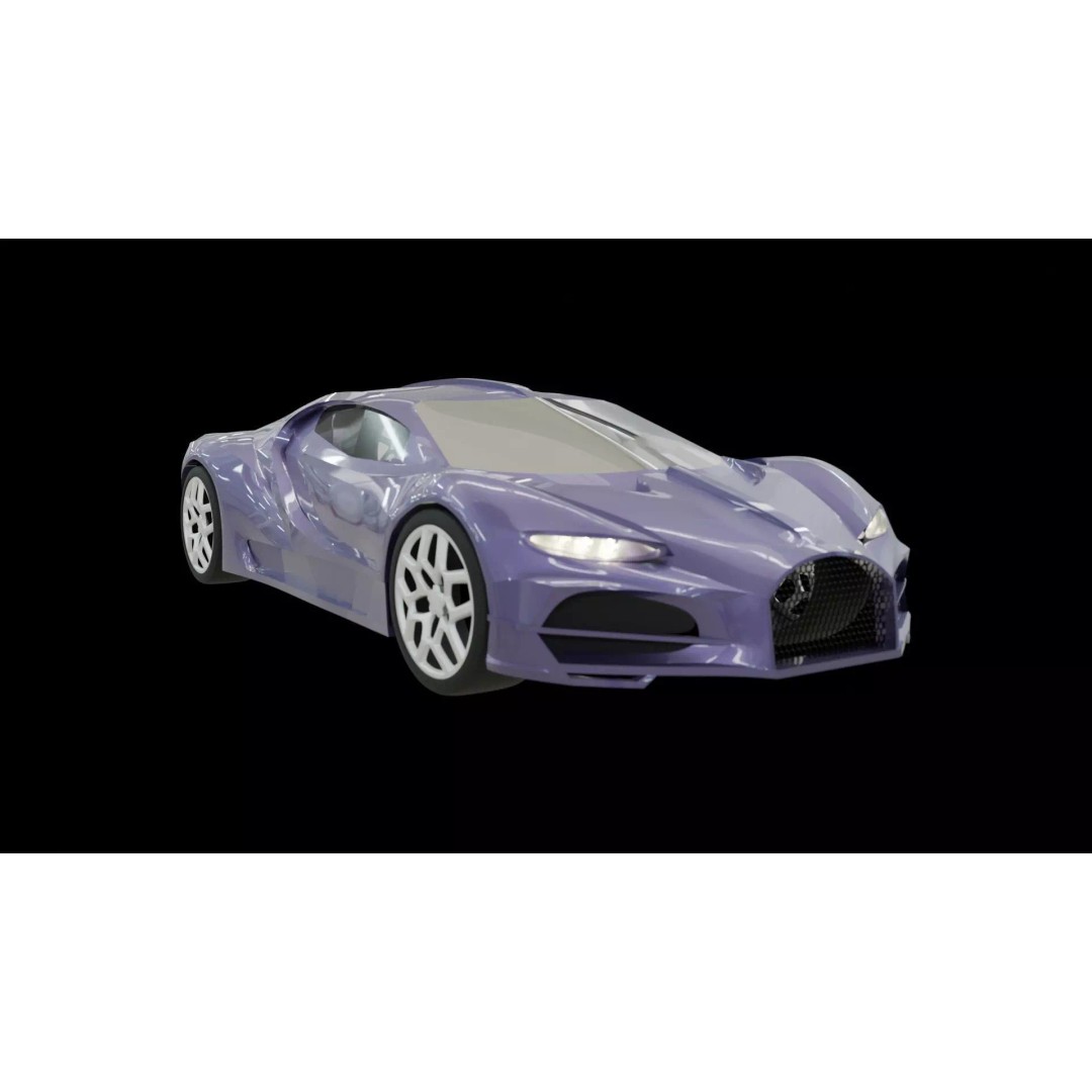 Bugatti 3D Model – High Poly Exterior Asset, Game Ready, FBX