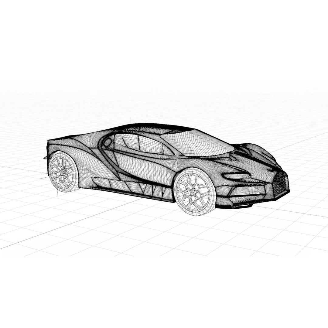 Bugatti 3D Model – High Poly Exterior Asset, Game Ready, FBX - View 10