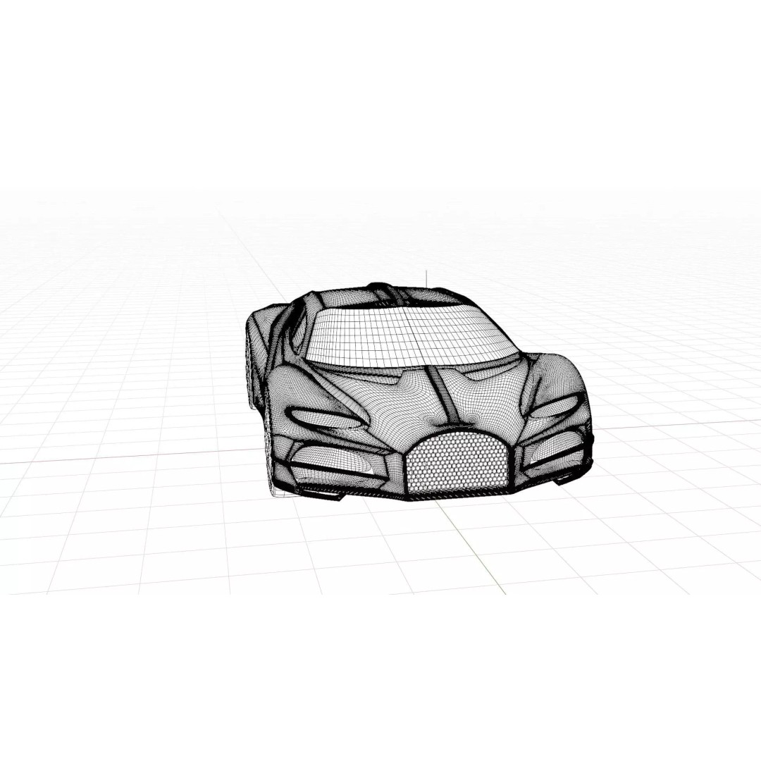 Bugatti 3D Model – High Poly Exterior Asset, Game Ready, FBX - View 11