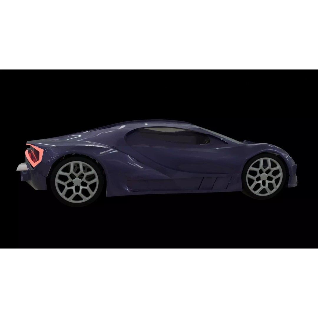 Bugatti 3D Model – High Poly Exterior Asset, Game Ready, FBX - View 12