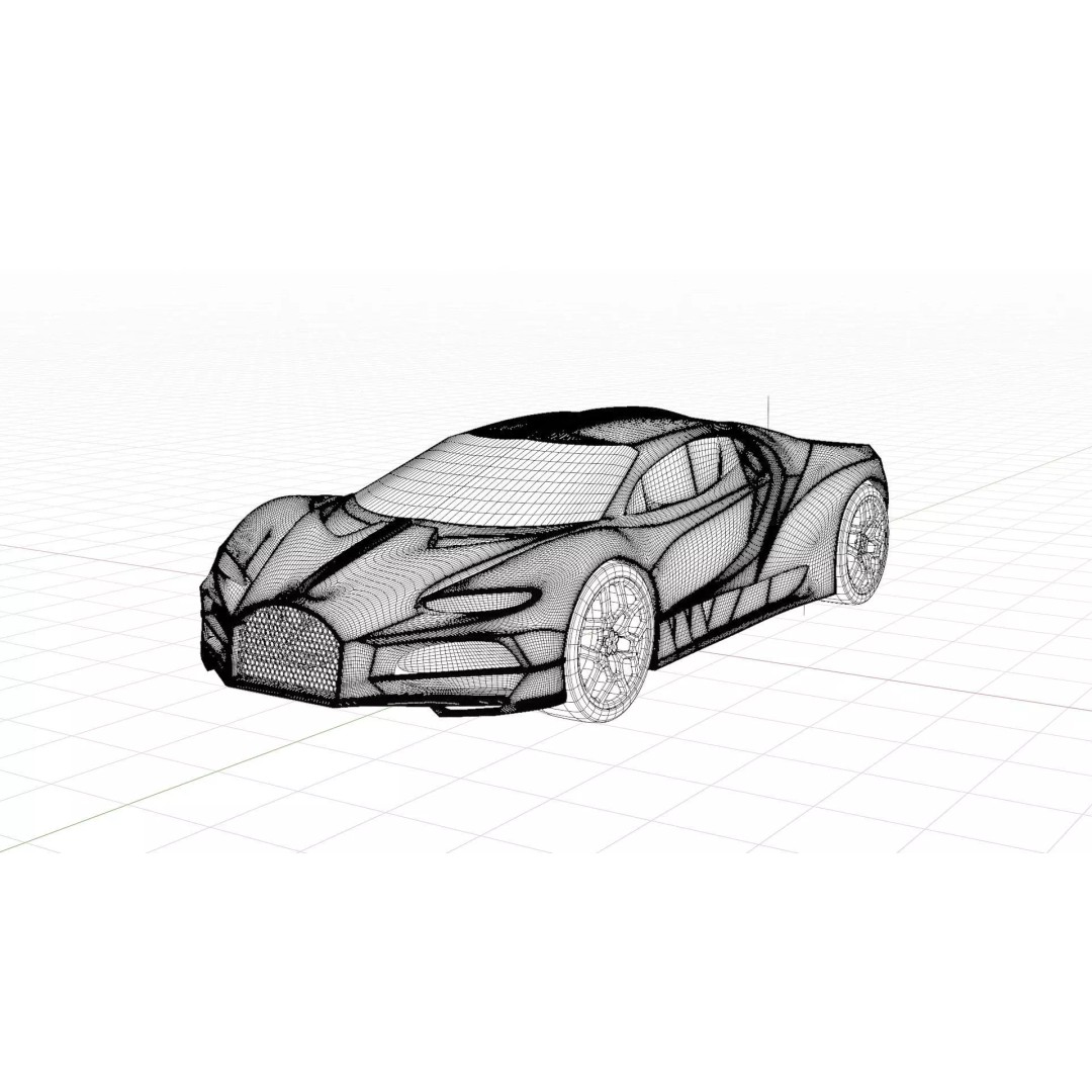 Bugatti 3D Model – High Poly Exterior Asset, Game Ready, FBX - View 13