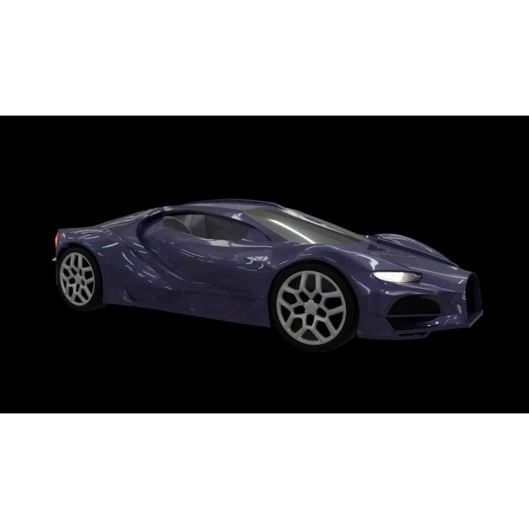 Bugatti 3D Model – High Poly Exterior Asset, Game Ready, FBX - View 14