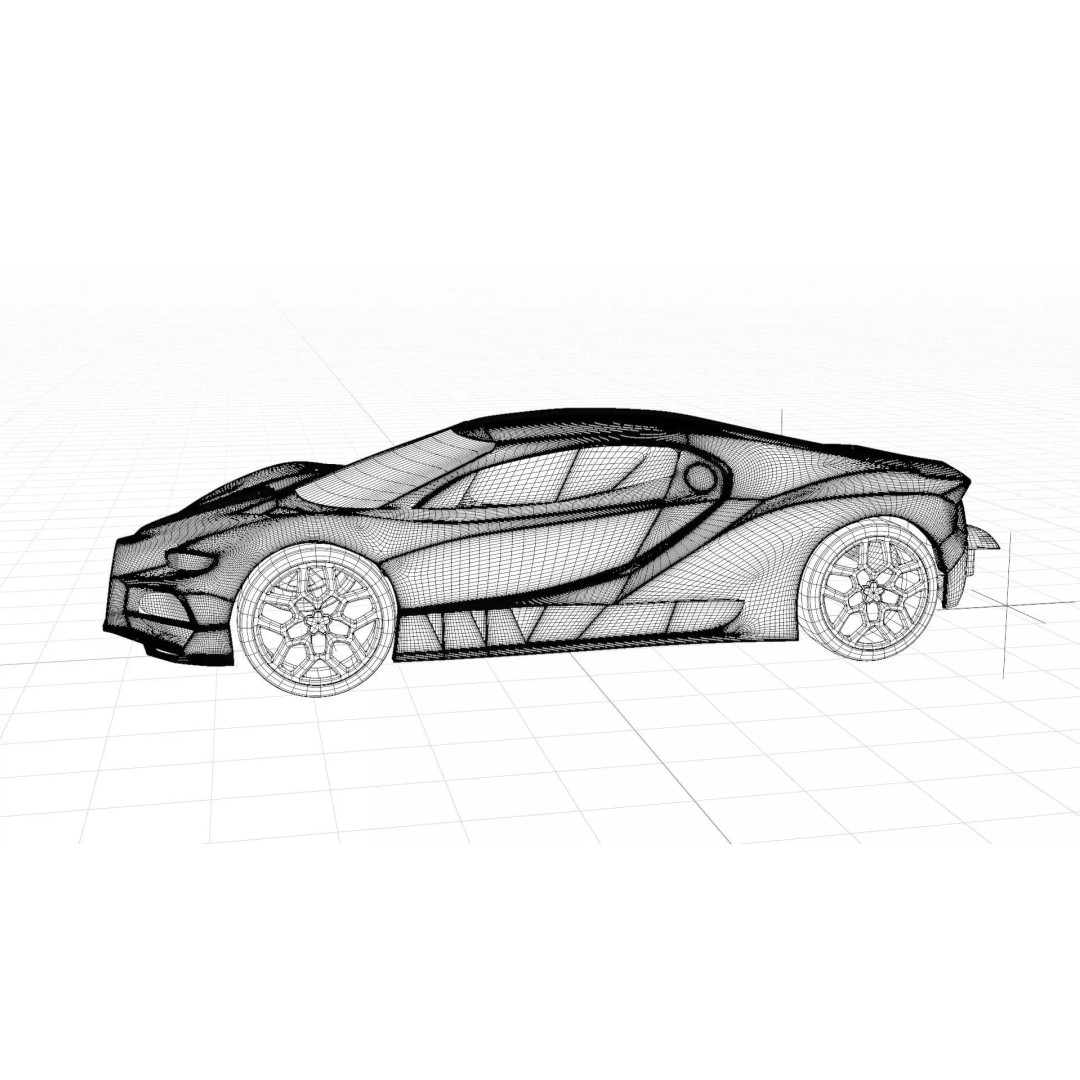 Bugatti 3D Model – High Poly Exterior Asset, Game Ready, FBX - View 15