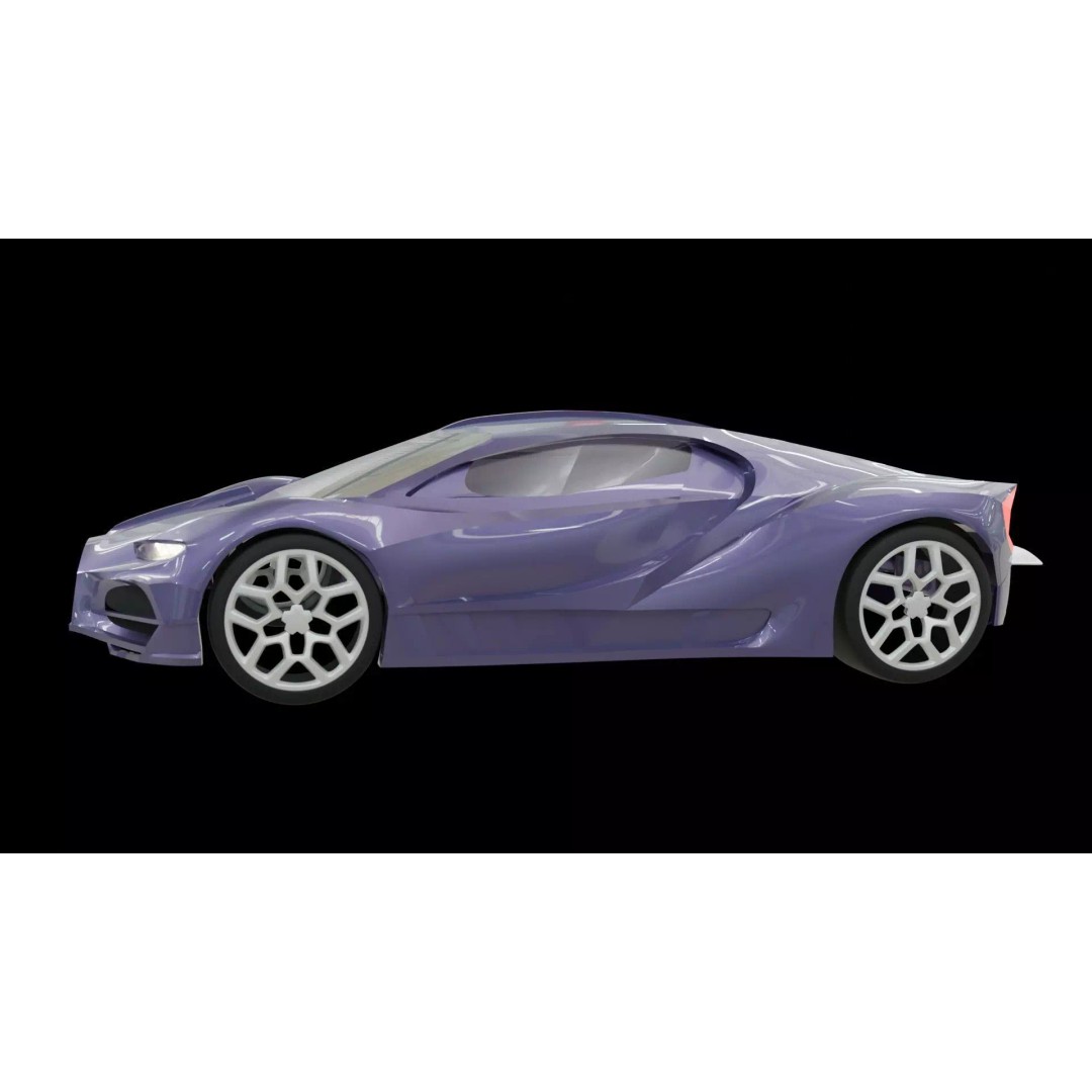 Bugatti 3D Model – High Poly Exterior Asset, Game Ready, FBX - View 18