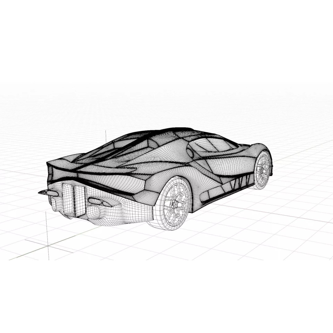 Bugatti 3D Model – High Poly Exterior Asset, Game Ready, FBX - View 5