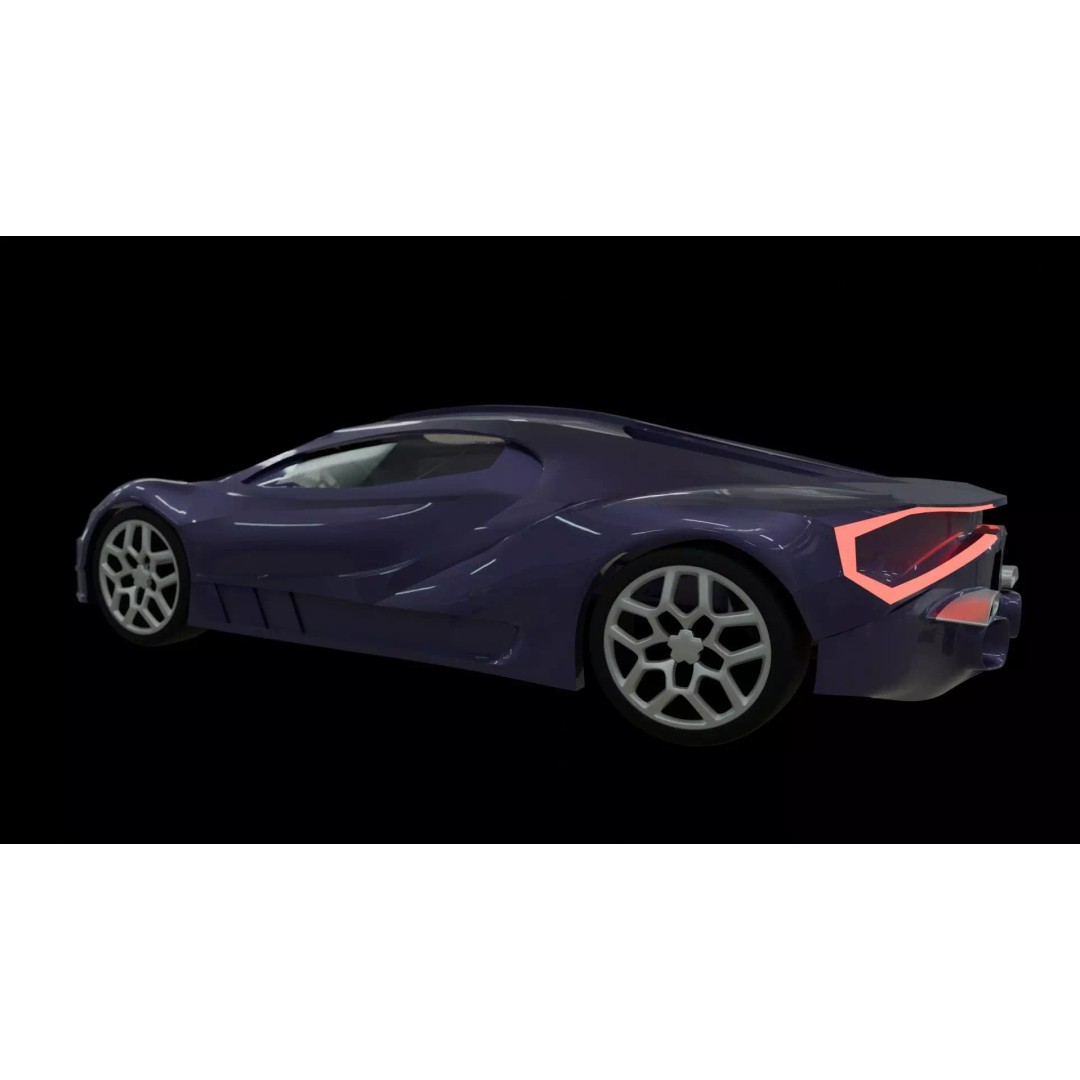 Bugatti 3D Model – High Poly Exterior Asset, Game Ready, FBX - View 6