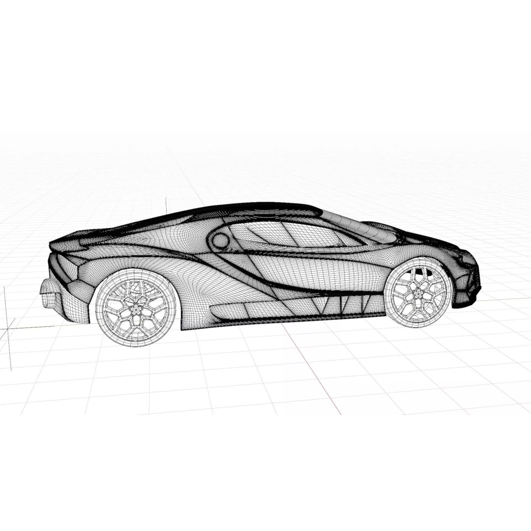 Bugatti 3D Model – High Poly Exterior Asset, Game Ready, FBX - View 7